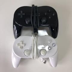 動作確認済　任天堂　Wii クラシックコントローラーpro 白黒2個セットのサムネイル