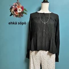 エヘカソポ　美品　シャーリングブラウス　シボ加工