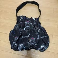 ScoLar スカラー 猫柄 ギャザー トートバッグ　ハンドメイドのサムネイル