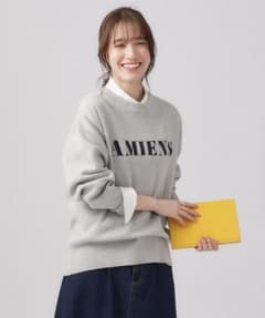 ◆【洗える】上品見えする スウェットライク ロゴニットのサムネイル