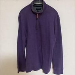 LANDS' END ランズエンド　ハーフジップ ニット パープル M 古着のサムネイル
