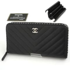 ✨未使用に近い・証明書付き✨ CHANEL 長財布 ラムスキン ココマーク 