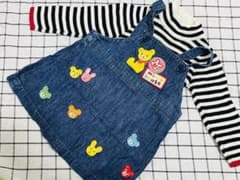 【美品】ミキハウス　デニムワンピ　80のサムネイル