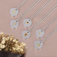 イニシャルG コイン ネックレス シルバー ゴールドのサムネイル