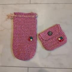 ハンドメイド♡ピンク♡いちご♡小物入れとペットボトル入れセットのサムネイル