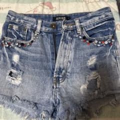 ANAP デニムショートパンツ ビジュー付きのサムネイル