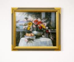 Paul Admos(ポール・アダモス) 静物画 テラス 風景 油彩 肉筆画 Paul Admos(ポール・アダモス) 静物画 テラス 風景 油彩 肉筆画 - メルカリ