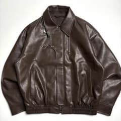 【イタリア製】Emmauela レザージャケット 茶 50 牛革 ミリタリー m95339222683_1.jpg?1747972847