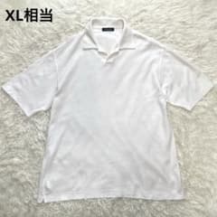 美品】カナーリ スキッパーポロシャツ コットンリネン オフホワイト XL 