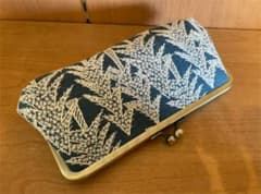 ミナペルホネン   ハンドメイド　親子がま口　ランドシアター　ブルーのサムネイル