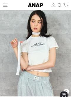 ANAP レースチョーカー付き 半袖Tシャツ ホワイトのサムネイル