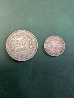 スイス銀貨】2F1957年と1/2F1932年!! - メルカリ