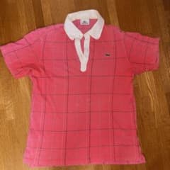 00s LACOSTE ラコステ 半袖ポロシャツ チェック柄 ピンク サイズ4のサムネイル