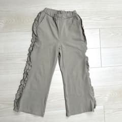 devirock⭐︎ストレッチフリルフレアパンツ⭐︎グレージュ⭐︎140cmのサムネイル