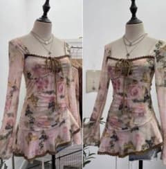 00s y2k フリルレース花柄刺繍がま口ナップザック フェアリーコア コケット 00s y2k フリルレース花柄刺繍がま口ナップザック フェアリーコア コケット