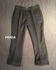 PRADA プラダ センタープレス クロップドパンツ グレー 38 Sのサムネイル