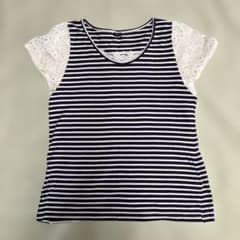 PAR ICI ボーダー レース袖 半袖Tシャツのサムネイル