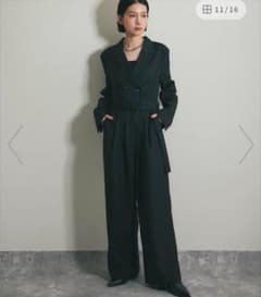 ブラックパンツドレスオールインワン Mのサムネイル