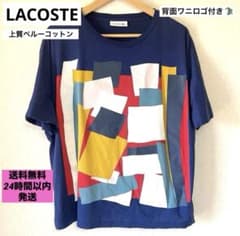 【美品】ラコステ オーバーサイズ グラフィックTシャツ パッチワーク柄 36のサムネイル