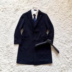 美品 タリアトーレ ブリッラペルイルグスト チェスターコート ネイビー 48 L TAGLIATORE×Brilla per il gusto】タリアトーレ×ブリッラペルイルグ