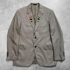 イタリア製 LANVIN コロネット期 テーラード ジャケット M 灰 チェック