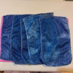 冷感インナーマスク、ハンドメイド、インディゴブルー5枚組、即購入◎のサムネイル