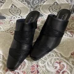 牛革黒の靴のサムネイル