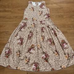 ピンクハウス☆ヒョウ柄(レオパード)×花柄ノースリーブロング