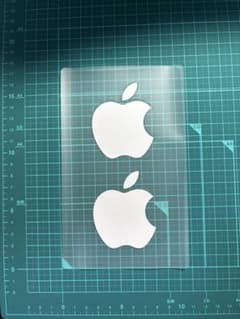 Apple 로고 스티커 화이트 2 매 세트