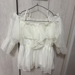 オフショルダー ブラウス ホワイト Fのサムネイル