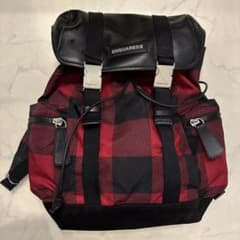 DSQUARED2 赤黒チェック リュック - メルカリ