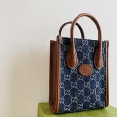 GUCCI デニムショルダーハンドバッグのサムネイル