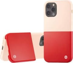 H448583 campino iPhone 12 ProMax 케이스 화이트×레드