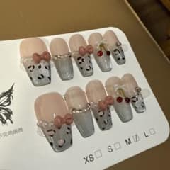 2ネイルチップセット ピンク シルバーのサムネイル