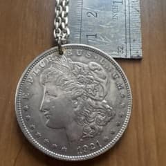 1921年 モルガンダラー 銀貨 ネックレス ペンダント - メルカリ