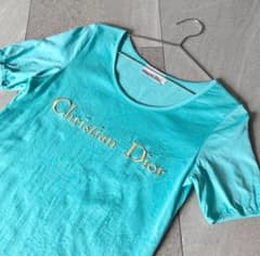 【Christian Dior】アクアブルーTシャツ 古着のサムネイル