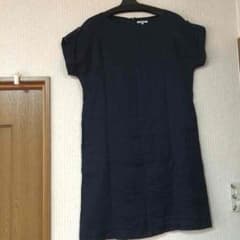 新品 ‼︎グローバルワーク Ｌ 濃紺麻ワンピースのサムネイル