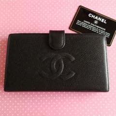 【CHANEL】キャビアスキン長財布(ギャランティカード有り)のサムネイル