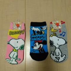 みぃ様専用 スヌーピー☆ミニー 靴下3点セットのサムネイル