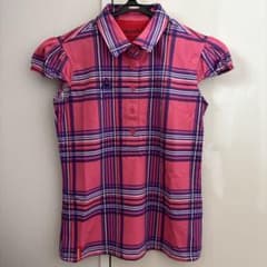 最終お値下げ/le coq sportif ゴルフシャツ Mサイズ ピンク 半袖のサムネイル