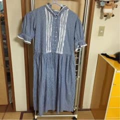 ギンガムチェック 可愛いロングワンピースのサムネイル