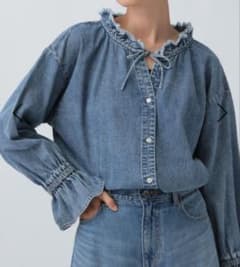 ★新品★デニムフリルシャツ 長袖のサムネイル