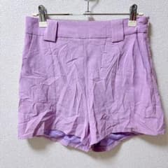 티 앤 컵 무지 반바지 와이드 S 보라색 폴리 에스테르 데이트