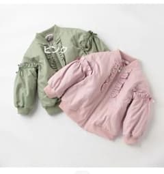 お値下げ　メゾピアノ140　新品　中綿入りブルゾン　ピンク　1点のサムネイル