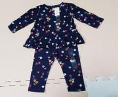 Babygap　ペプラム長袖Tシャツ&レギンス70　ネイビーフローラルのサムネイル