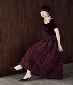 etollベロアオケージョンドレス 楽天市場】ベロアロゼットフレアドレス ワンピース ワンピ ドレス 半袖