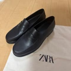 ZARA ペニーストラップ レザーローファー サイズ42 - メルカリ