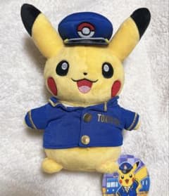 【ポケモン】駅長ピカチュウ ぬいぐるみマスコット 東京駅限定のサムネイル