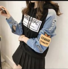モデルも愛用袖デニムパーカー　　大人気商品❗️❗️のサムネイル