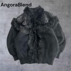 Y2K 平成ギャル ゴシック パンク ビーズ刺繍 アンゴラ ファーアウター